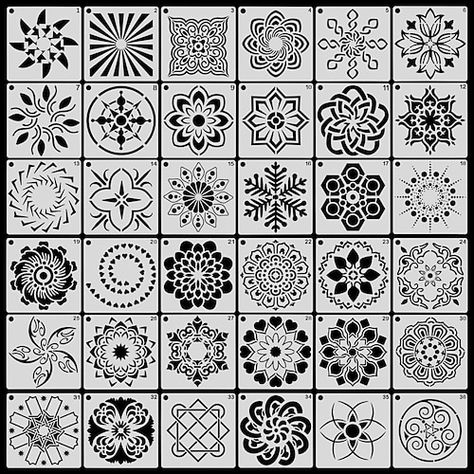 Drawing Art Supplies, Craft Stencils, Painting Stencils, Mandala Stencils, Cheap Paintings, Mandala Painting, Stencil Crafts, Garden Wall Art, Stenciling