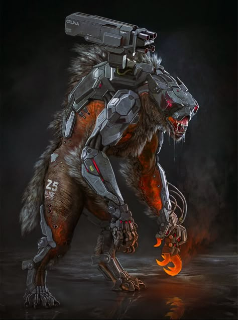 Cybernetic Werewolf, Robot Werewolf, Werewolf Soldier, Biomechanics Art, Werewolf Character Design, Werewolf Art, Alien Concept, Alien Concept Art, Monster Concept Art