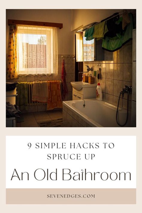 9 Simple Hacks to Spruce Up an Old Bathroom | Even though this is one of the most private rooms in your home, it doesn’t mean you can’t make it more inspiring than it currently is. Depending on your budget, you can make major or even minor changes that will give your entire bathroom an instant facelift. In fact, some creative tweaks can go a long way to make your old bathroom look a bit more modern if you are on a budget. Here are some practical hacks to spruce up an old bathroom. Diy Bathroom Refresh, Bathrooms With No Natural Light, Bathroom Revamp On A Budget, Decorate Old Bathroom, Old Bathroom Renovation, Low Budget Bathroom Makeover, Old Bathroom Decor, Upcycle Bathroom, Bathroom Refresh On A Budget