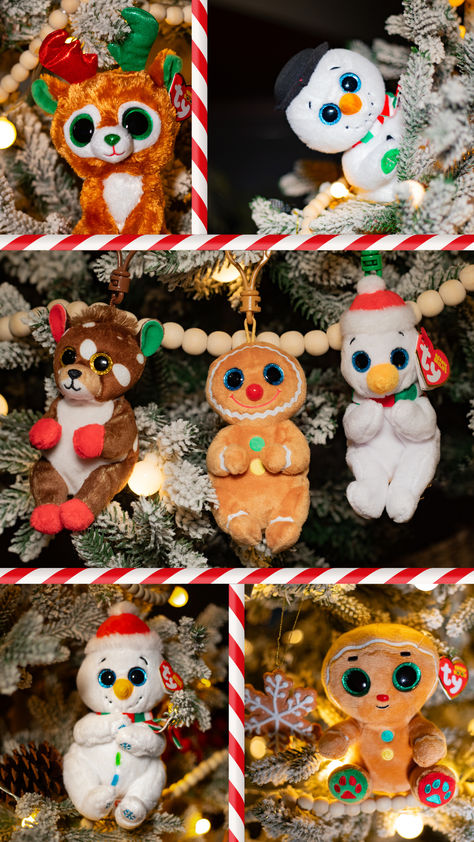 Bring charm and whimsy to your holiday decor with Beanie Boos, Bellies, and Clips! Creative ways to use these adorable plush toys in Christmas decorations—from hanging them on your tree as ornaments, arranging them in festive garlands, to crafting unique wreaths and holiday centerpieces. Perfect for adding color, fun, and a little extra personality to your Christmas setup! Christmas Stuffed Animals, Christmas Fanart, Christmas Setup, Unique Wreaths, Decorate For Christmas, White Polar Bear, Toy Ideas, Beanie Boo, Ty Beanie Boos