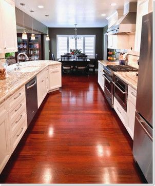 Types Of Kitchen Flooring, Kitchen Cabinets Colors, Cherry Flooring, Brazilian Cherry Hardwood Flooring, Kitchen Flooring Options, Cherry Hardwood Flooring, Wood Kitchens, Cabinets Colors, Brazilian Cherry Floors