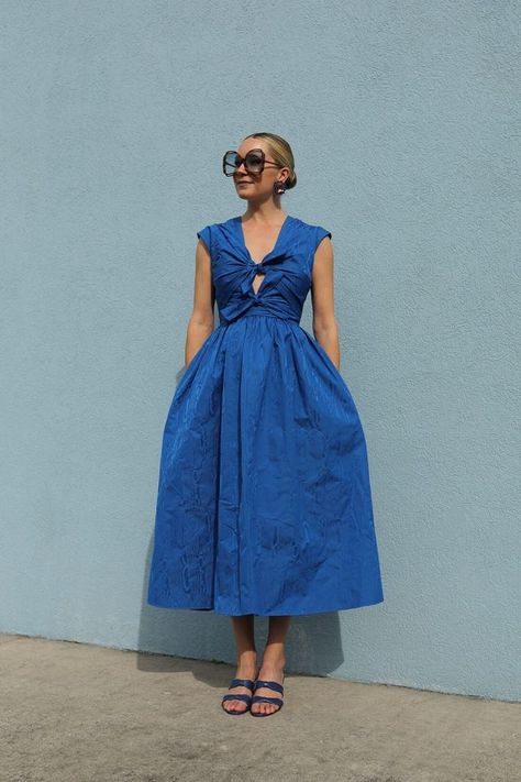 SUMMER BLUES (Atlantic-Pacific) Casual Blue Dress Outfit, Blue Dress Street Style, Blue Dress Outfit Ideas, Baby Blue Dress, Summer Blues, Blair Eadie, Atlantic Pacific, Baby Blue Dresses, Fashion Sites