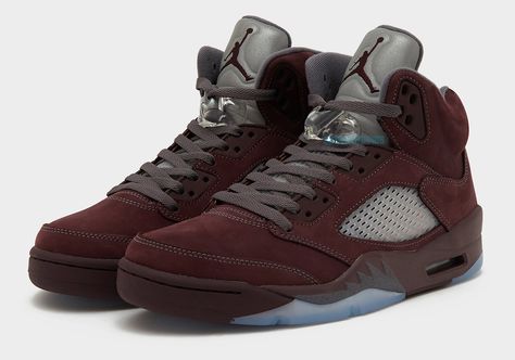 Jordan 5 Outfit, Burgundy Jordans, Silver Trainers, Burgundy Outfit, Nike Snkrs, Jordan 5 Retro, Air Jordan 5 Retro, Jordan 7, Air Jordan 5