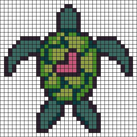 Perler Bead Patterns Sea Turtle, Pixel Turtle, Perler Bead Patterns Turtle, Perler Beads Sea Turtle, Perler Bead Patterns Sea Animals, Turtle Perler Bead Pattern, Sea Turtle Pixel Art, Turtle Alpha Pattern, Turtle Pixel Art