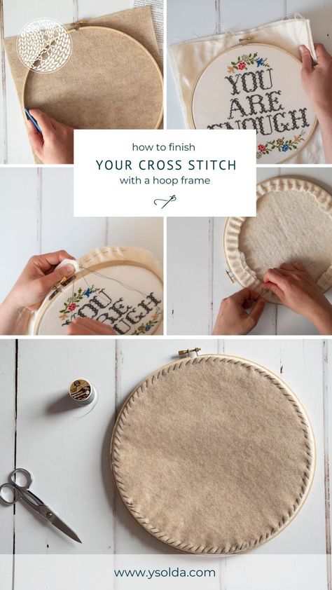 Cross Stitch Hoop Ideas, How To Finish Cross Stitch Projects, Needle Punching, Cross Stitch Projects, Cross Stitch Projects Ideas, Cross Stitch Tutorial, Cross Stitch Hoop, Embroidery Hoop Crafts, Framed Cross Stitch