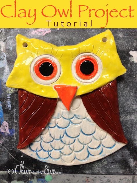 Hanging Owl Clay Project — Olive & Love Clay Owl Tutorial, Clay Projects Kids, Bird Clay, Clay Projects For Kids, Owl Tutorial, Clay Lesson, Wooden Skewers, Clay Owl, Pottery Lessons