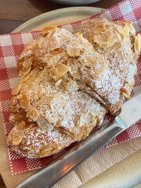 Almond Croissant Aesthetic, Croissant Aesthetic, Almond Croissant, Dessert Tea, Fruit Dessert, Christmas Brunch, Fruit Desserts, Grocery Store, French Toast