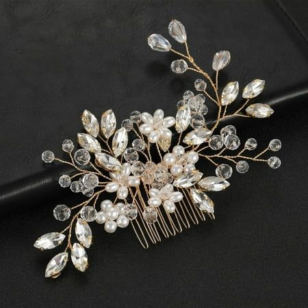 Description: With light weight and fine workmanship design, this wedding hair comb is comfortable and durable for you to use. Designed with elegant faux crystal and imitation pearl decoration, this hair comb is a perfect hair ornament for bridal. It is constructed of alloy material. The length of this product is 15cm and width is 6.5cm. Bridal hair comb is perfect for wedding, engagements, parties, proms, and other meaningful events. It will surely win you many compliments. Item Name: Hair Comb Hair Ornaments Wedding, Olive Wedding, Wedding Hair Side, Bridal Hair Combs Pearl, Fancy Accessories, Hair Comb Clips, Headpiece Bridal, Crystal Hair Comb, Wedding Hair Comb