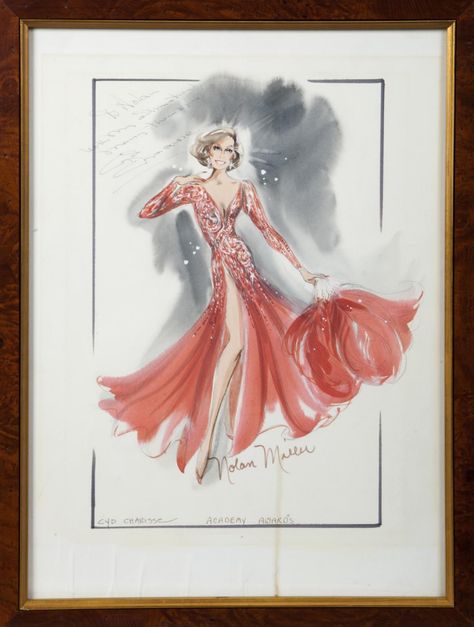 Theatre Costume Design, Celebrity Sketches, Hollywood Theater, Cyd Charisse, Rough Sketches, Nolan Miller, Theater Costumes, Theatre Costumes, Tv Fashion