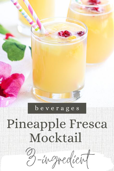 Fresca Drinks Non Alcoholic, Mocktails For Large Groups, Summer Drink Non Alcoholic, Pitcher Recipes Non Alcoholic, Super Easy Mocktails, Yellow Non Alcoholic Drinks, Breakfast Beverages Non Alcoholic, Mock Tails To Order At A Bar, Mocktail Recipe Purple