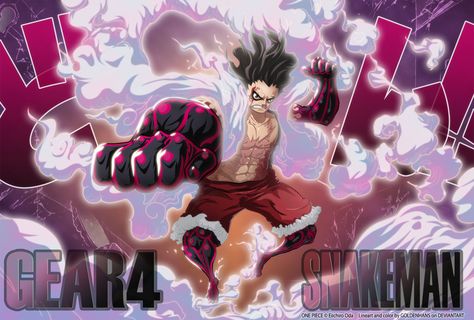 Luffy G4 - SNAKEMAN  // One Piece Ch895 by goldenhans Happy Bhai Dooj Images, Luffy Outfits, Bhai Dooj Images, Luffy Gear Fourth, Imagination World, One Piece Guys, Roblox Pants, Happy Bhai Dooj, Luffy Gear 4