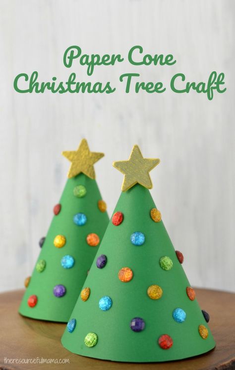 This Paper Cone Christmas Tree Kid Craft added some dimension to our crafting and resulted in a lovely kid made Christmas decoration. #christmascrafts #kidscrafts #christmastree Jul Diy, Christmas Tree Craft, Christmas Tree Template, Christmas Crafts For Toddlers, Preschool Christmas Crafts, Christmas Crafts For Kids To Make, Cone Christmas Trees, Christmas Arts And Crafts, Tree Craft