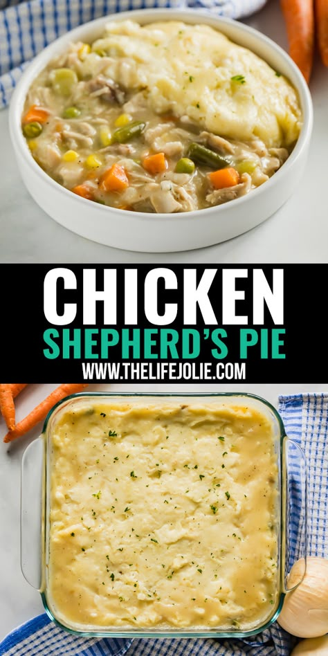 Leftover Chicken Shepherds Pie, Chicken Pot Pie With Leftover Chicken, Shepards Pie With Chicken Recipe, Chicken Shepherds Pie Easy, Chicken Shepard’s Pie, Shepard Pie With Chicken, Shepards Pie With Chicken, Leftover Chicken Pot Pie Recipes, Chicken Shepards Pie Easy