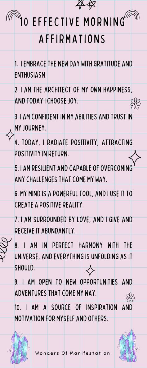 Morning Affirmations to help set a positive time for the day. Morning Affirmations Law Of Attraction, Law Of Assumption, Morning Affirmations, Boost Your Confidence, Self Love Affirmations, Choose Joy, Love Affirmations, In The Morning, My Way