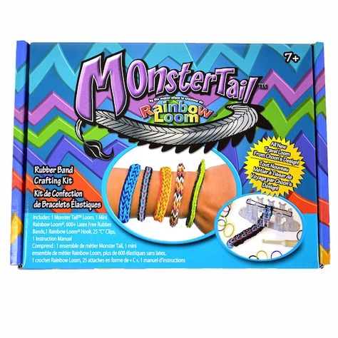 Monster Tail Loom, Monster Tail, Jewelry Looms, Rubber Band Crafts, Rainbow Loom Rubber Bands, Rainbow Loom Bands, Rainbow Loom Bracelets, Bracelet Kits, Loom Bands