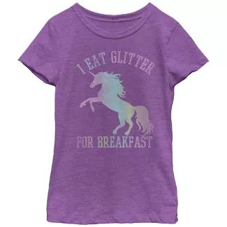 Girls' Graphic Tees : Target Eat Glitter For Breakfast, Unicorn Graphic, Unicorn Tee, Gods Girl, Purple Unicorn, Unicorn Shirt, Unicorn Tshirt, Purple T Shirts, Unicorn Print