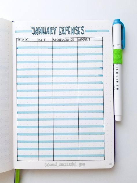 Bullet Journal Finance Tracker, Bullet Journal Expenses, Bullet Notes, Money Journal, Bullet Journal Savings, Spending Budget, Bullet Journal Budget, Finance Bullet Journal, Planning Organization