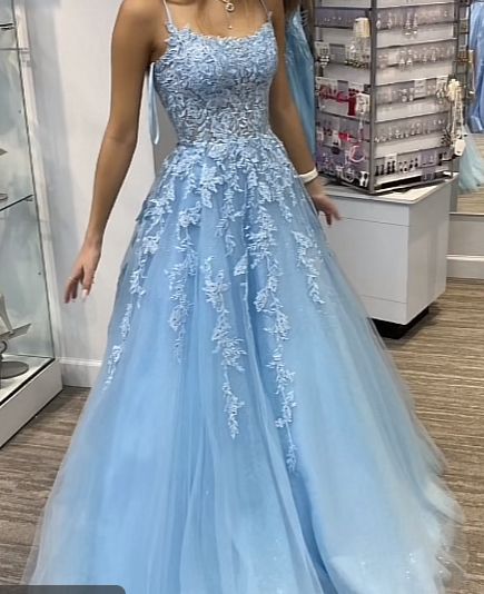 Light Blue Prom Dress Ball Gowns, Dress Colour Palette, Prom Dresses Light Blue Long, Light Blue Prom Dress Poofy, Light Blue Prom Dress Corset Top, Light Blue Ball Dress, Light Blue Flowy Prom Dress, Prom Dresses Loose, Light Blue Floral Prom Dress