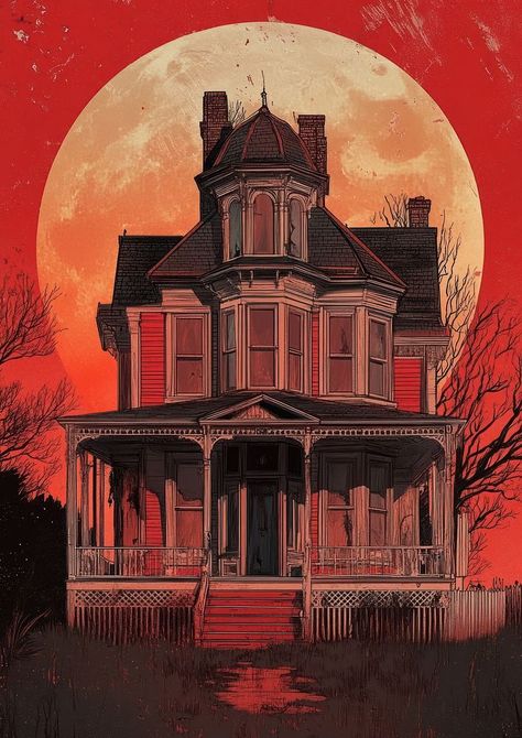 Haunted house architecture illustration dark. | free image by rawpixel.com / Pitcha Benrohman Haunted House Vintage, Haunted House Artwork, Spooky Old House, Halloween Party Illustration, Victorian Haunted House, Haunted House Aesthetic, Haunted House Illustration, Haunted House Poster, Haunted House Art