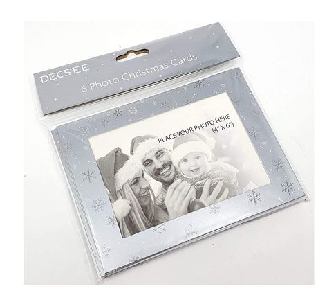 Pack of 6 Silver Personalised Photo Frame Christmas Cards 4 x 6 Make Your Own Festive Cards DIY (Add your own photos) : Amazon.co.uk: Stationery & Office Supplies Photo Frame Images, Frame Christmas, Photo Mount, Personalized Photo Frames, Office Paper, Gold Diy, Christmas Photo Cards, Diy Cards, Personalized Christmas