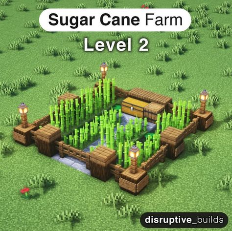 Minecraft Mini Farm Ideas, Sugar Cane Farm Minecraft, Mini House Minecraft, Minecraft Detailing, Minecraft Mini Builds, Sugar Cane Farm, Minecraft Pasta, Minecraft Building Designs, Building Minecraft