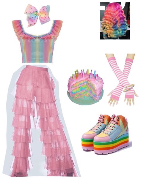 Carnivalcore Outfits, Pink Clowncore Outfit, Partycore Outfits, Clowncore Outfit Ideas, Pastel Clown Outfit, Clown Girl Outfit, Clown Outfit Women, Candy Outfit, Clowncore Aesthetic Outfits