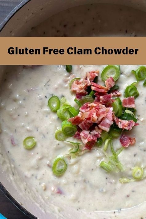 This gluten-free clam chowder is creamy, cozy, and packed with tender clams! It’s the perfect bowl of comfort, full of flavor without any gluten—just pure, hearty goodness. Gluten Free Clam Chowder, Gluten Free Soup Recipes, Gluten Free Soup Recipes Glutenfree, Gluten Free Baked Goods, Soup Lovers, Flavorful Meals, Clam Chowder, Creamy Soup, Aromatic Herbs