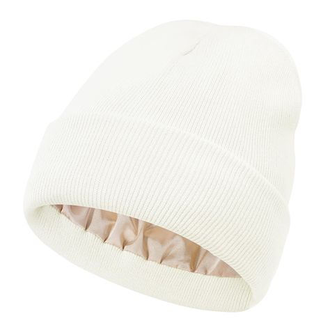 PRICES MAY VARY. 【Material】The satin lined beanies for women outer layer of 100%acrylic, silk feeling lining is 97%polyester 3%spandex with warmth and elasticity. Breathable, soft, skin-friendly, durable and comfortable,cuffed skull hat offer you better heat retention, Keep your head warm and bring you more warmth in cold weather. 【One Size Fits Most】: The width of slouchy beanies is about 23cm/9.06"; height is about 30cm/11.81" before stretched. This winter beanie can cover your ears very well Satin Lined Beanie, Cold Environment, Beanie Men, White Beanies, Running Hats, Winter Hats For Men, Winter Knit Hats, Mens Beanie, Ski Hats