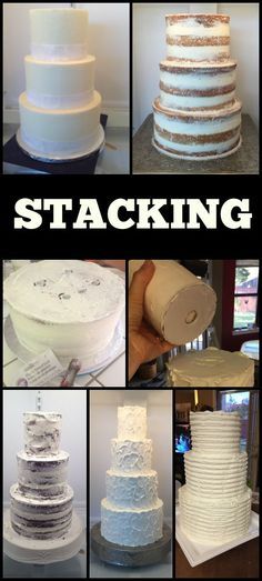 How to stack a straight and sturdy cake! Homemade Wedding Cake, Cakes To Make, How To Stack Cakes, Diy Wedding Cake, Cake Business, Cake Decorating Tutorials, Diy Cake, Cake Tutorial, Cake Decorating Tips