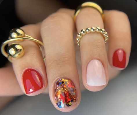 Boho Valentines Nails, Red Nail Inspo Short, Short Summer Nails, Summer Nails 2024, Cute Gel Nails, Nails 2024, Fancy Nails, Chic Nails, Dope Nails