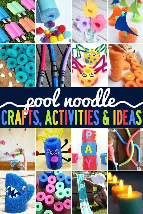 Get ready for summer with these super fun pool noodle crafts, epic pool noodle activities, plus lots of other fun pool noodle ideas. Everyone will love these fun summer activities using pool noodles, with lots of creative, fun ways for you and your kids to enjoy summer, and create memories together. Try these with toddler, preschool, pre-k, kindergarten, first grade, 2nd grade, 3rd grade, 4th grade, 5th grad,e and 6th graders. Pool Noodle Activities, Pool Noodle Ideas, Easy Snow Globe Craft, Easy Snow Globes, Noodle Ideas, Noodle Crafts, Noodles Ideas, Noodle Art, Pool Noodle Crafts