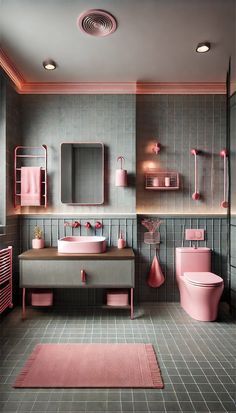 #BathroomIdeas #BathroomDecor #Bathroom #BathroomRemodel #BathroomDesign #BathroomDecorIdeas #BathroomInterior #BathroomTileIdeas #BathroomInspiration #BathroomOrganization #BathroomDesignSmall #BathroomAesthetic #BathroomArt #BathroomAccentWall #BathroomAccessories #BathroomArtworkIdeas #BathroomArtwork #BathroomAccessoriesIdeas #BathroomBloxburg #BathroomBacksplashIdeas #BathroomBoardAndBatten #BathroomBloxburgIdeas #BathroomBackground #BathroomBacksplash #BathroomBasketWedding #BathroomColor Pink And Grey Bathroom Ideas, Bathroom Ideas Grey, Pink And Grey Bathroom, Grey Bathroom Ideas, Pink Bathroom Tiles, Pink Toilet, Room Decor Bathroom, Gray And White Bathroom, Bathroom Accent Wall