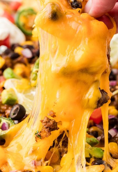 Loaded Oven Baked Nachos (Sheet Pan Nachos Recipe) - Together as Family Nachos Sheet Pan, Nachos In Oven, Sheet Pan Nachos Recipe, The Best Nachos, Spicy Taco Seasoning, Best Nachos, Sheet Pan Nachos, How To Make Nachos, Pan Nachos