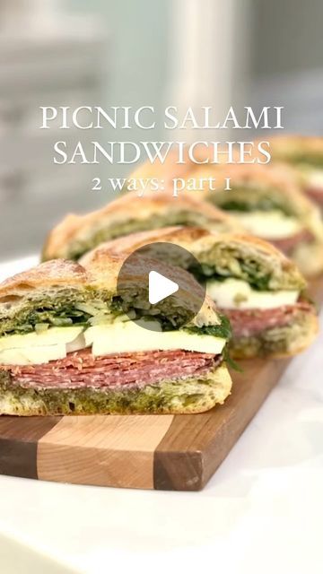 Andrea LeTard | Recipes from a Personal Chef on Instagram: "These Salami Sandwiches are to dieeee for! Part 2: sweet version coming later this week! DM me for full recipe! Or you can wing it and just follow this video!" Salami Sandwich Recipes, Salami Sandwich, Salami Recipes, Wing It, Family Picnic, Personal Chef, Sandwich Recipes, Dm Me, Cheddar