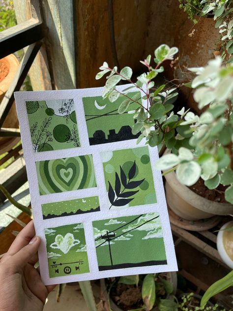 Painting Mood, Whimsical Art Journal, Green Paintings, Easy Canvas Art, Abstract Art Painting Diy, Canvas Painting Designs, Painting Ideas On Canvas, Bullet Journal Design Ideas, Easy Doodle Art