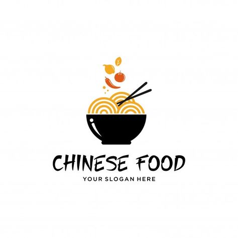 Chinese food logo design | Premium Vector #Freepik #vector #logo #food #menu #design Chinese Food Logo Design, Chinese Food Logo, Cartoon Art Illustration, Chinese Icon, Chinese Food Delivery, Dance Tattoo, Express Logo, Girl Eating, China Food