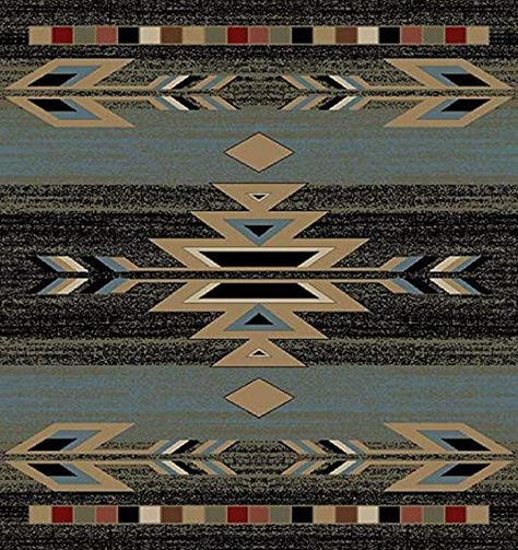 Amazon.com: Rustic Lodge, Southwestern 2x3 Area Rug, 26"x39" Multi 7611: Kitchen & Dining Western Area Rugs, Southwest Fabric, Southwest Pillows, Southwest Area Rugs, Aztec Embroidery, Native American Quilt, Native American Pattern, Southwest Rugs, Lodge Design