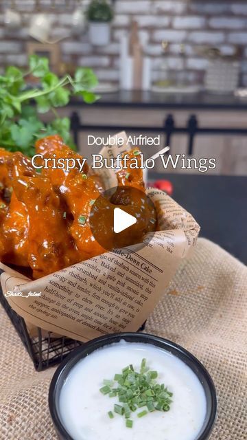 Air Fried Buffalo Chicken, Fried Buffalo Chicken, Chicken Marination, Wings At Home, Buffalo Wings Recipe, Lemon Powder, Wings Recipes, Wings Recipe Buffalo, Potluck Party