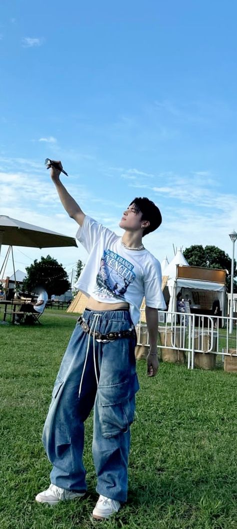 Andteam Boyfriend Material, Maki &team, Andteam Maki, Maki Andteam, Lin Qiunan, Guy Crop Top, Belly Shirt, Kpop Men, The Boy Is Mine