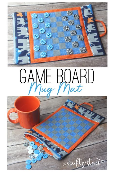 Game Board Mug Mat — Crafty Staci Mug Mat, Beginner Sewing Projects Easy, Patchwork Quilting, Leftover Fabric, Game Board, Fabric Baskets, Sewing Projects For Beginners, Sewing Skills, Sewing Gifts