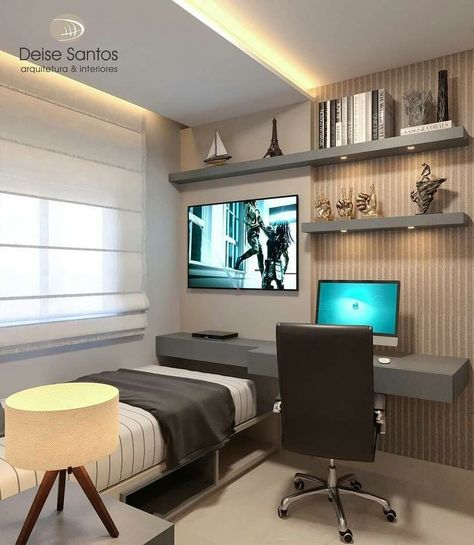 Small Gaming Room Ideas Cozy, Small Room Setup Bedrooms Layout, Small Teenage Boys Room, Small Boys Bedroom Ideas, Small Gamer Bedroom, Small Room Setup, Small Bedroom Interior, House Interior Living Room, Small Room Design Bedroom