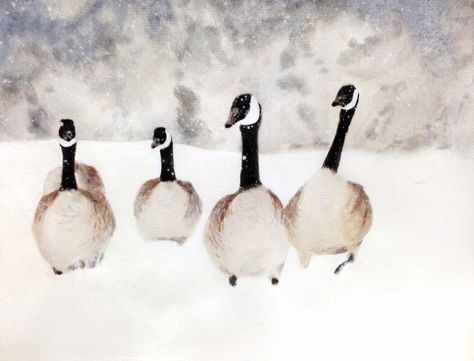 Canadian Geese Snow Winter GOOSE Watercolor Painting by Solaris | eBay Goose Watercolor, Nature Artwork Paintings, Canadian Geese, Bird Watercolor Paintings, Winter Watercolor, Organic Art, Watercolor Christmas Cards, Canadian Art, Bird Pictures