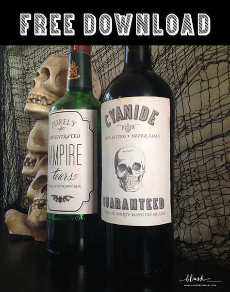 31 Free Halloween Printables by Persia Lou Free Printable Halloween Wine Bottle Labels, Poison Bottle Labels Printable Free, Potion Bottle Labels Printable Free, Halloween Wine Bottle Crafts, Halloween Wine Bottle Labels, Halloween Wine Labels, Witches Tea, Free Halloween Printables, Halloween Bottle Labels