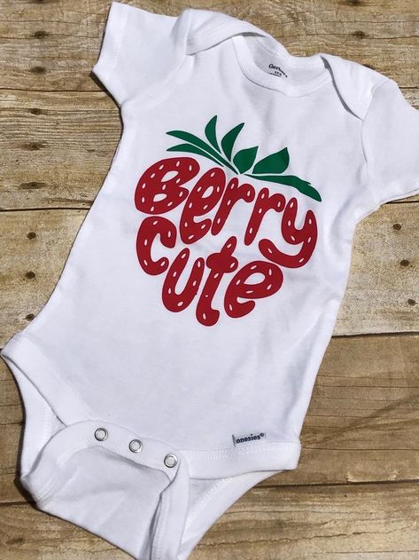 Berry Cute Onesie - white Baby Onesies Diy, Cute Onesie, Cricut Baby, Baby Sleep Problems, Boy Onesie, Baby Boy Onesies, Girl Onesies