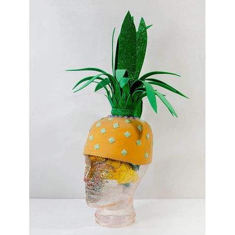 Pineapple Hat Diy, Pineapple Hat, Pineapple Party, Hat Diy, Pineapple Parties, Head Gear, Diy Hat, Party Hat, Party Hats