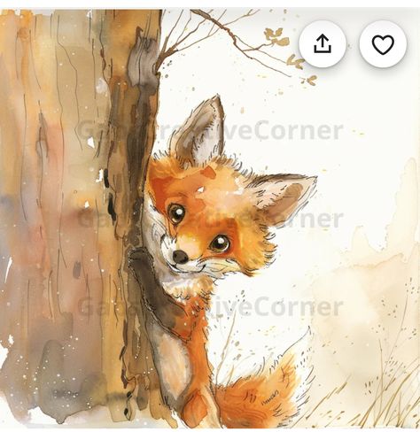 Fox Clipart, Animal Illustration Art, Fox Painting, Watercolor Art Lessons, Fox Art, Woodland Animal, Arte Animal, Art And Illustration, Animal Clipart