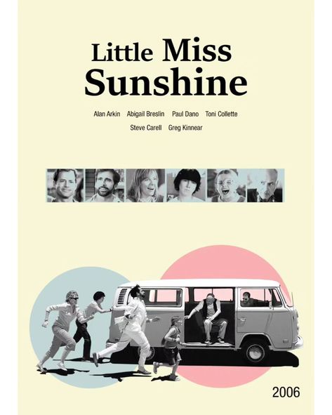 One of my favourite films and posters. #posterdaily #posterdesign #graphicdesign #printdesign #illustration Little Miss Sunshine Poster, Minimal Film Poster, Sunshine Poster, Sunshine Wall Art, Poster Collage, Little Miss Sunshine, Steve Carell, Minimal Poster, Collage Poster