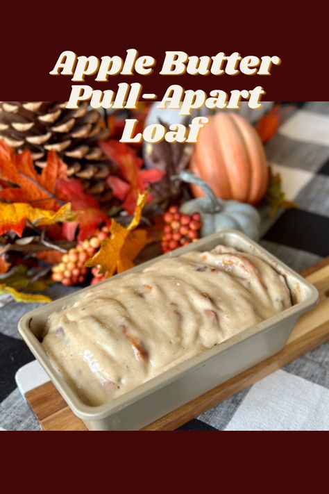 Loaded with the flavors of fall and less than 10 minutes to make, this Apple Butter Pull-Apart Loaf is excellent as an addition to breakfast or for a dessert treat! Apple Butter Pull Apart Loaf, Apple Butter Muffins, Fall Yummies, Pull Apart Loaf, Loaf Bread Recipe, Breakfast Desserts, Butter Muffins, Cinnamon Roll Bread, Fluffy Dinner Rolls