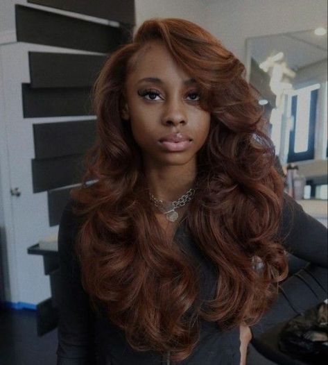 #follow #hairgoals #haircare #hair #hairstyles #haircolor #beautyblog #blogging #blogger #blog Wealthy Women Hairstyles, Ginger Hair Color, Have Inspiration, Hair Laid, Dope Hairstyles, Auburn Hair, Front Lace Wigs Human Hair, Hair Life, Hair Inspiration Color