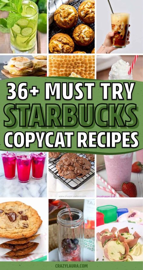 If you want to make your own Starbucks recipes at home, check out these super creative copycat recipes & ideas to save some money! Biggby Coffee Copycat Recipes, Starbucks Copycat Recipes Food, Starbucks Bakery, Vanilla Bean Frappuccino Recipe, Starbucks Copycat Recipes, Dessert Rolls, Cooking Hobby, Keto Starbucks, Starbucks Pink Drink